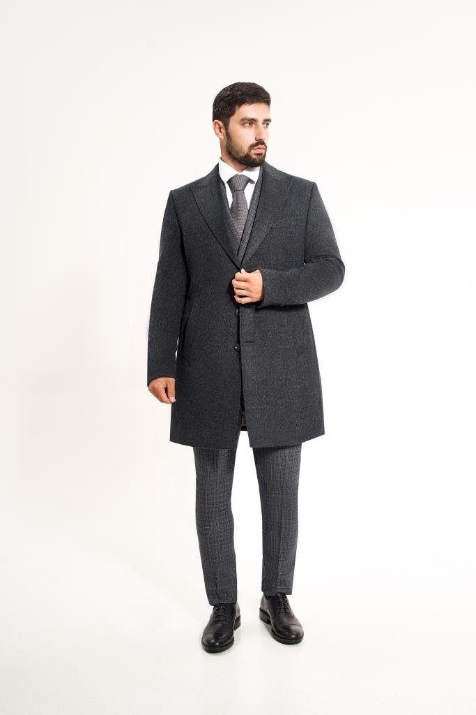 Пальто MAZALTOVMAN премиум Синее фактурное