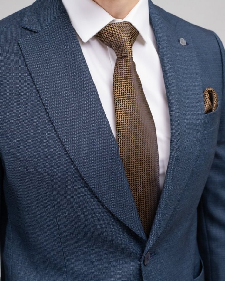 Строгий мужской костюм двойка Mazaltovman синий