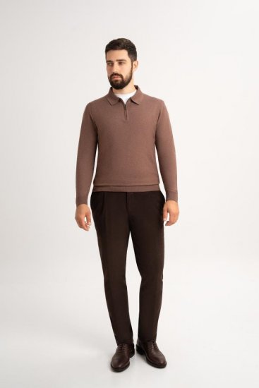 Поло ХЛФ Коричневое с замком