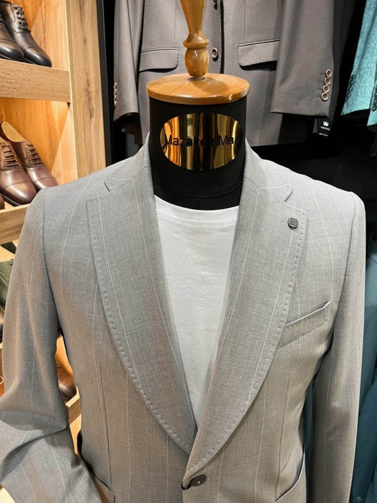 Костюм MAZALTOVMAN 2-ка премиум Серый полоску