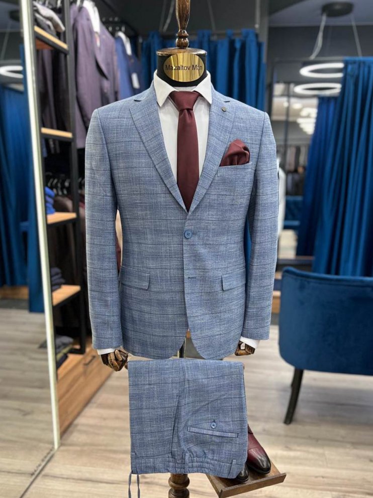 Костюм MAZALTOVMAN 2-ка Голубой в клетку