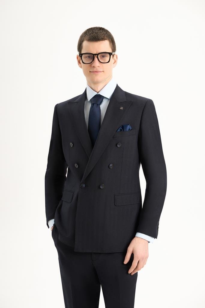 Костюм MAZALTOVMAN 2-ка Синий двубортный премиум линейка