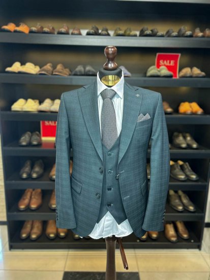 Костюм MAZALTOVMAN 3-ка премиум Зеленый в клетку